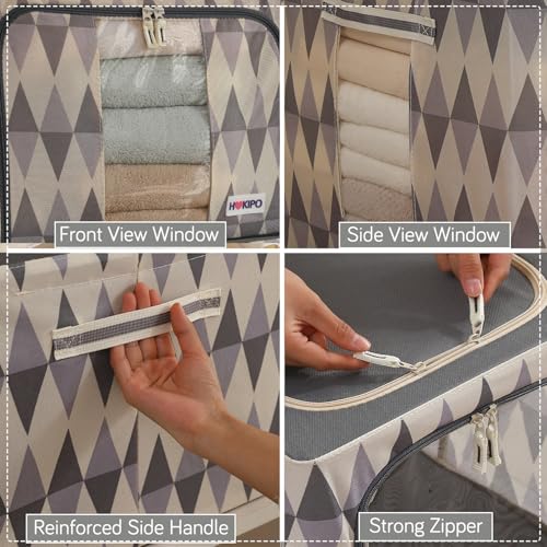 Image of HOKIPO 24L 600D Oxford Fabric Cloth Organizer for Storage, Ash Mirage Pack of 1 (AR-6484-GRY)