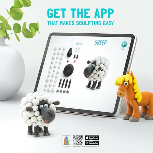 Image of Hey Clay Animals - Claymate Rabbit - Colorful Modeling Air Dry Clay for Kids - Air Dry Clay Kit 3 Cans with Fun Interactive App