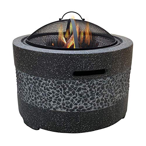 ZJFHEYUO Brasero con Parrilla para Barbacoa, brasero para jardín, Patio, Barbacoa, hielera, Moderno y artístico, con Base de óxido de magnesio, Ideal para Exteriores, barbacoas, c