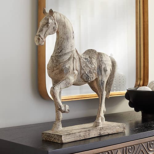 Estatua de caballo rústico de resina 15.25 pulgadas alta miniatura 2