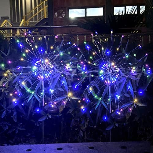 Forlivese Solar Garden Lights,2 Pack Firework Solar Lights Outdoor