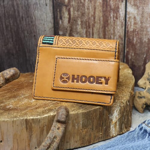Image of HOOEY Tarlo Basket Weave Bifold Money Clip (Tan /Serape)