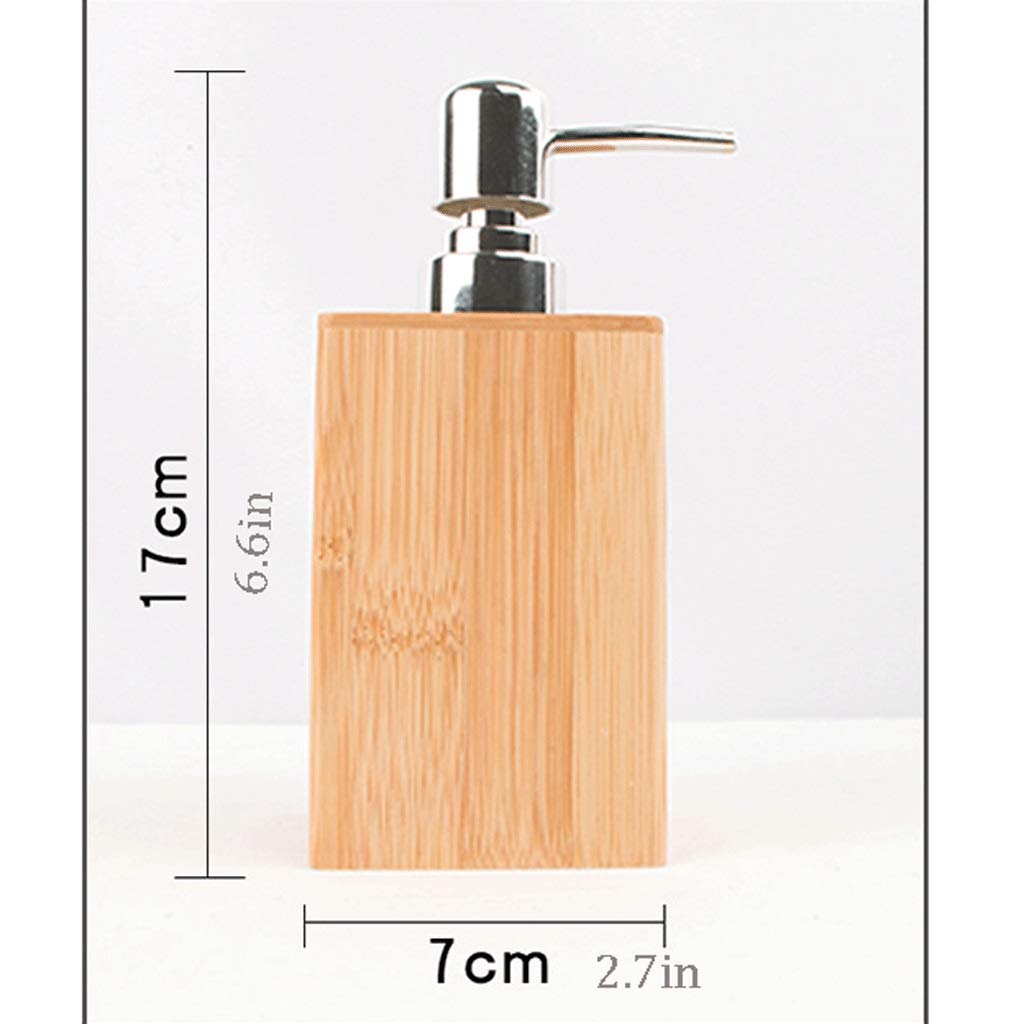 Distributori di Sapone da banco, in Legno Naturale, Dispenser Manuale per Sapone e lozione, 200 ml 6,7 Once, distributori di Sapone per Cucina, Ufficio e Scuola (Confezione da 3 OneColor)