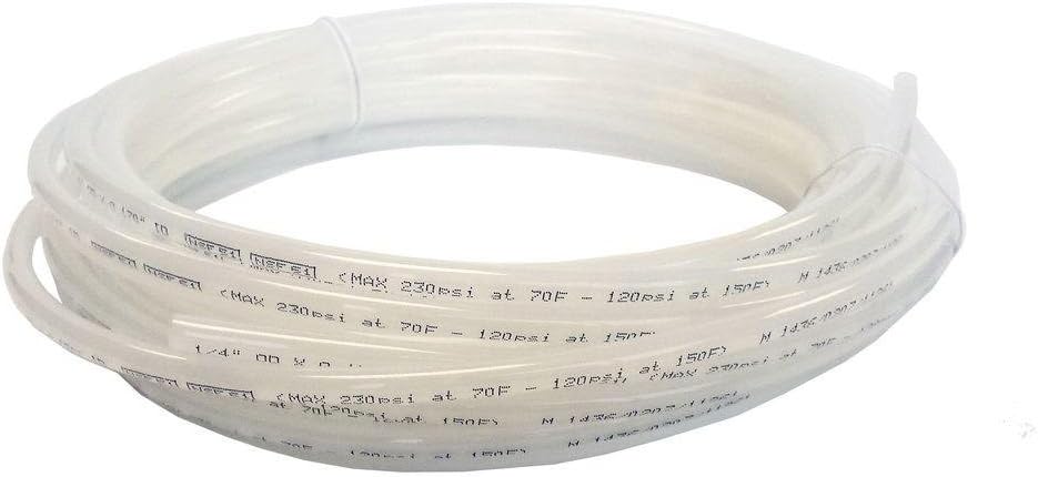 1/4 Inch x 25 Feet LLDPE Tubing, Flexible Water Tubing for Plumbing, Natural, PE-08-BI-025F-N