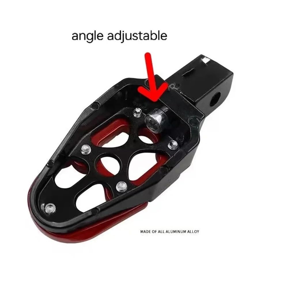 Pedane Piede Pedali universali in lega di alluminio con angolazione regolabile per poggiapiedi per moto, scooter, ATV