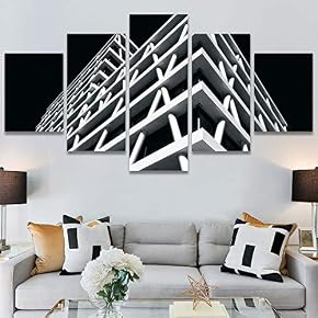 SIGNWIN 5 Panel Canvas Wall Art Architecture &...