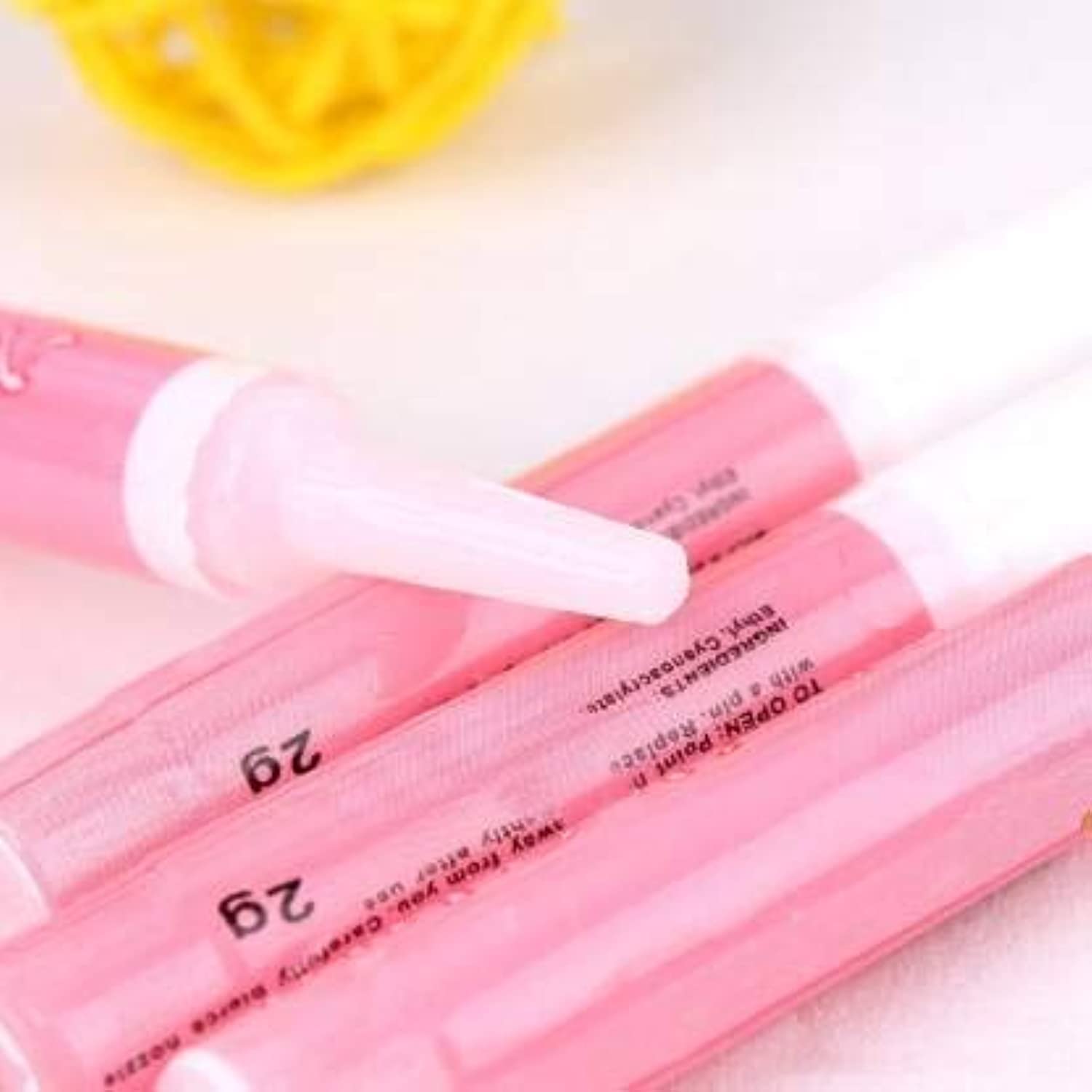 GulfDealz Women's Super Strong Adhesive For False Nails Fake Acrylic Rhinestone Beauty Gems Makeup Gel Tips Nail Art Tool Nail Glue 10 Pieces (10 x 2 g) - Pink