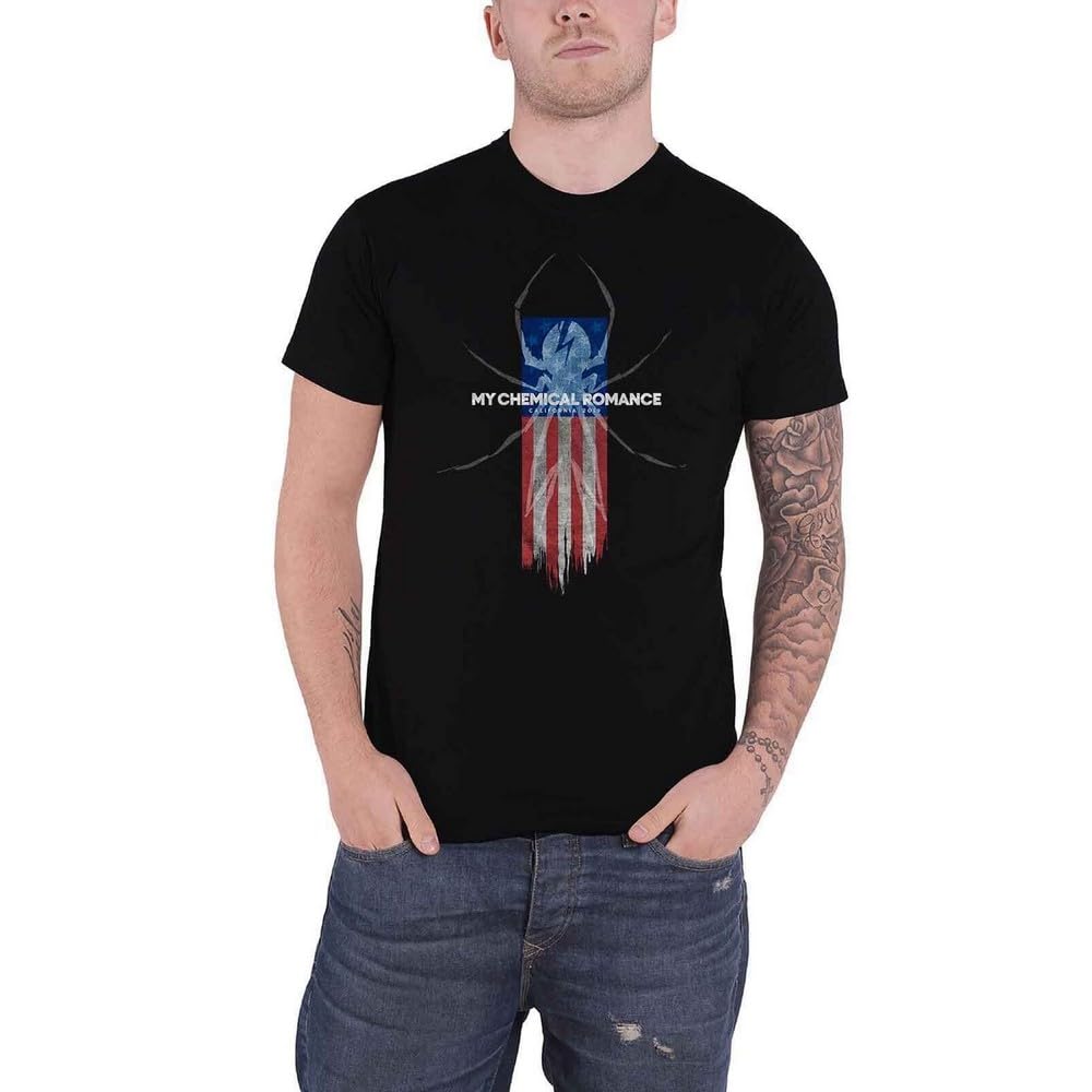 My Chemical Romance T Shirt Spider Band Logo Official Mens Black XXL