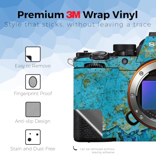 Image of Camera Skin Compatible with Sony Alpha A7 Mark V (2025) - Teal Marble - Premium 3M Vinyl Protective Wrap Decal Cover - Easy to Apply | Crafted in the USA by MightySkins