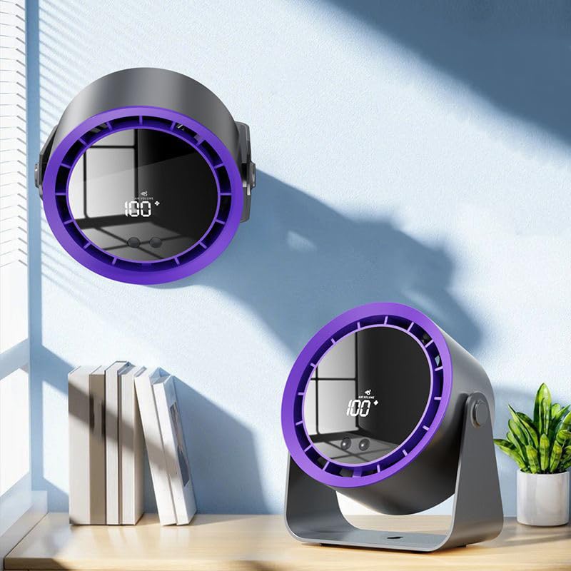 Générique Fan USB, fans de bureau Petits silencieux | Ventilateur à 5 vitesses pour la chambre | Ventilateur rechargeable pour chambre de camping de camping cuisine extérieur bureau – Image 3