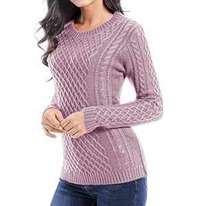 v28 Women Crew Neck Knit Stretchable Elasticity Long Sleeve Sweater Jumper Pullover