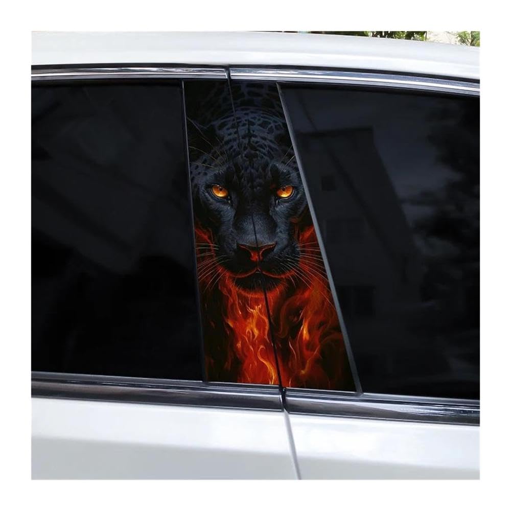 Body Parts 2pcs Animal Tiger Car B Pillar Sticker Animal Style Car Door Pillar Decal(E)