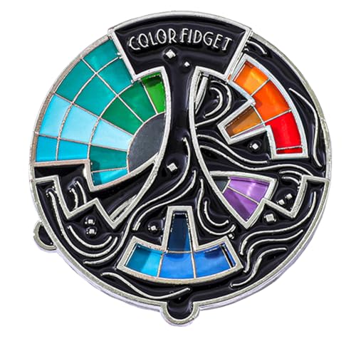 Color Fidget Enamel Pin Spinning Color Fidget Wheel Brooch Anxiety Relief Badge Pin Creative Gift Accessories