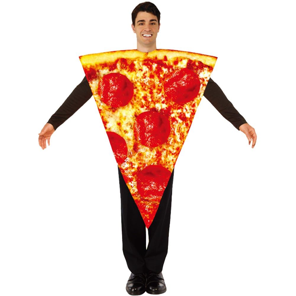 Lpitoy Unisex Adult Food Pizza Costume Tunic Sponge Suit Men Women Funny Purim Halloween Party Fancy Dress Cosplay
