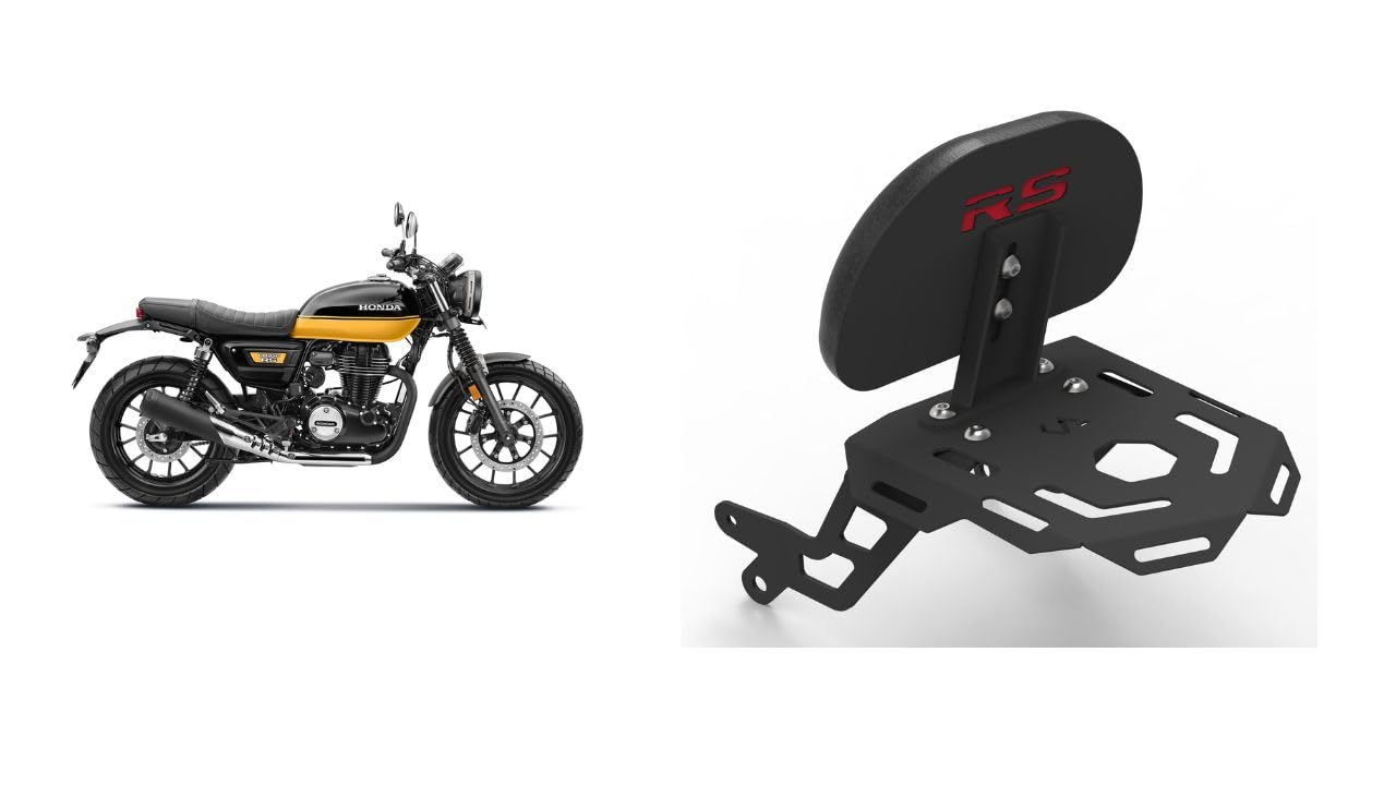 Auto Infinity Backrest with Luggage Rack Compatible with Honda CB350-RS (4in1) (Black, Pack of 1)