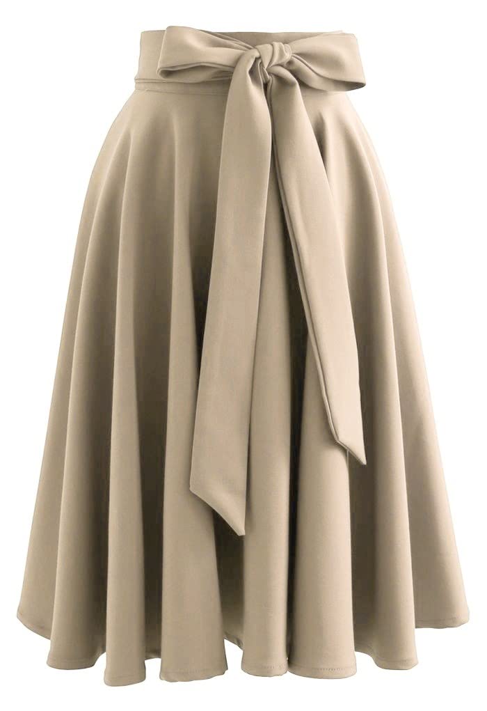 JANAKCreation Women's Knee Length Poly Crepe Skirt