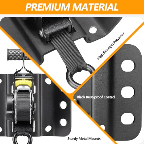Hifybaty 2PCS Retractable Tie Down Straps for 2015-2025 Ford F150, Retractable Ratchet Straps 10 Ft Self Retracting Tie Down with Boxlink Plates Mounted Brackets Bed Mount Heavy Duty Bolt on by Hifybaty - Image 5