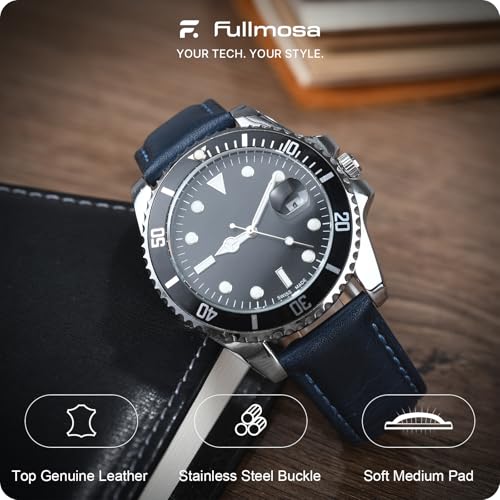 Image of Fullmosa Watch Band, Quick Release Leather Watch Strap Compatible with Samsung Galaxy Garmin for Men Women, Replacement Bands Width 12mm 14mm 16mm 18mm 19mm 20mm 21mm 22mm 24mm