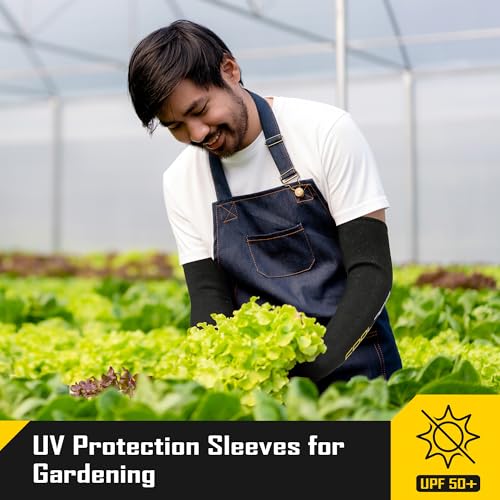 COOLJOB 3 Pairs 14/18in A4 Cut Resistant Sleeves with Thumb Hole, UV Sun Protection Arm Sleeves for Thin Skin Farmer Gardener4