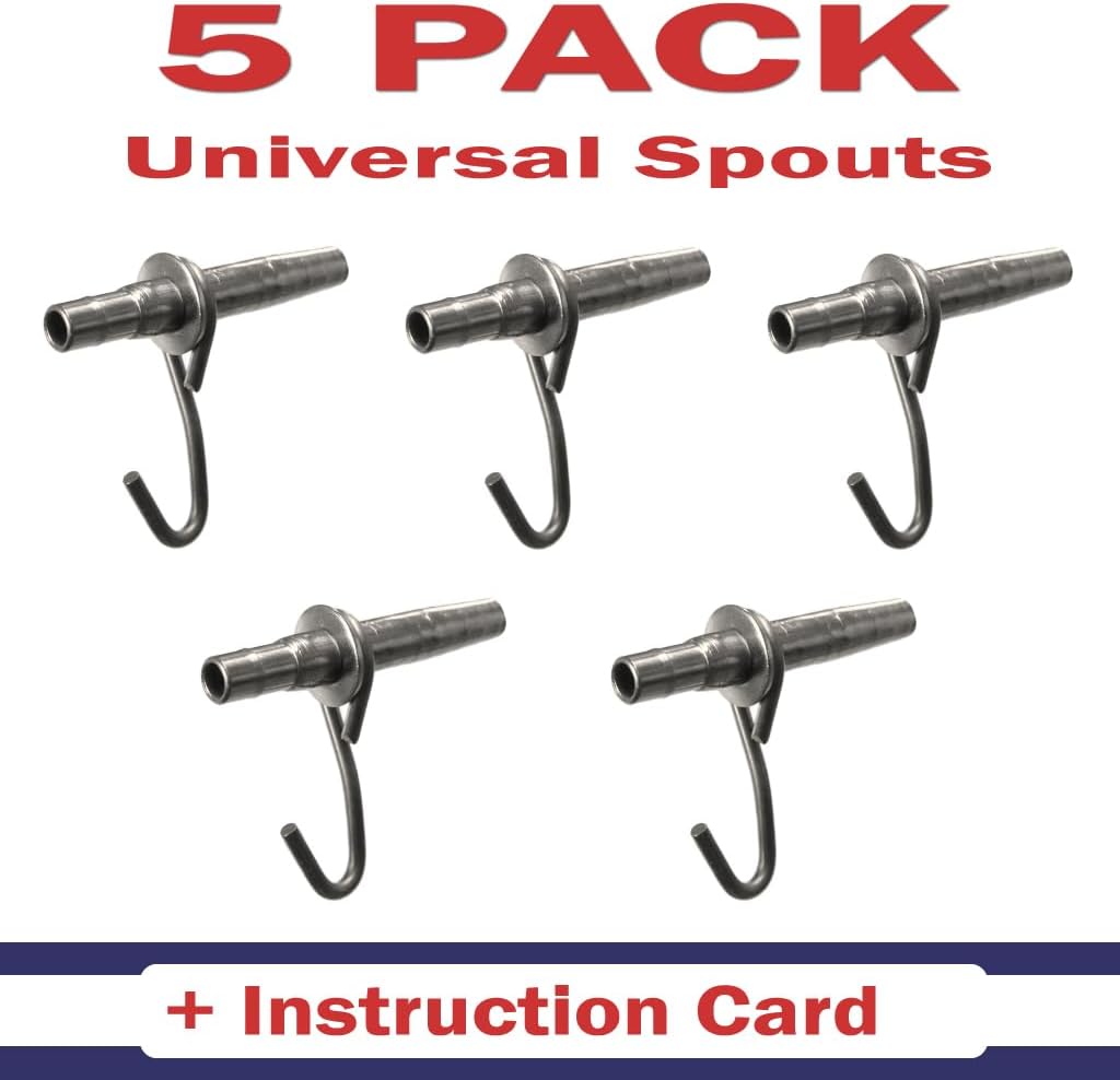5/16" UNIVERSAL Stainless Steel Maple Spouts with Hooks – Premium Tapping Spiles for Collecting Sap & Making Maple Syrup (5)