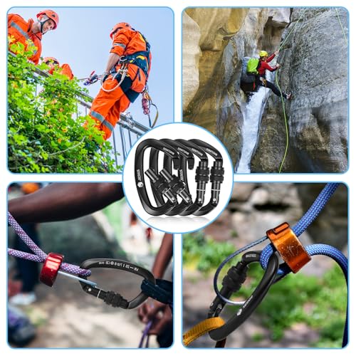 Image of Climbing Carabiner Clips,Locking Carabiner for Camping,Rescue,Hunting