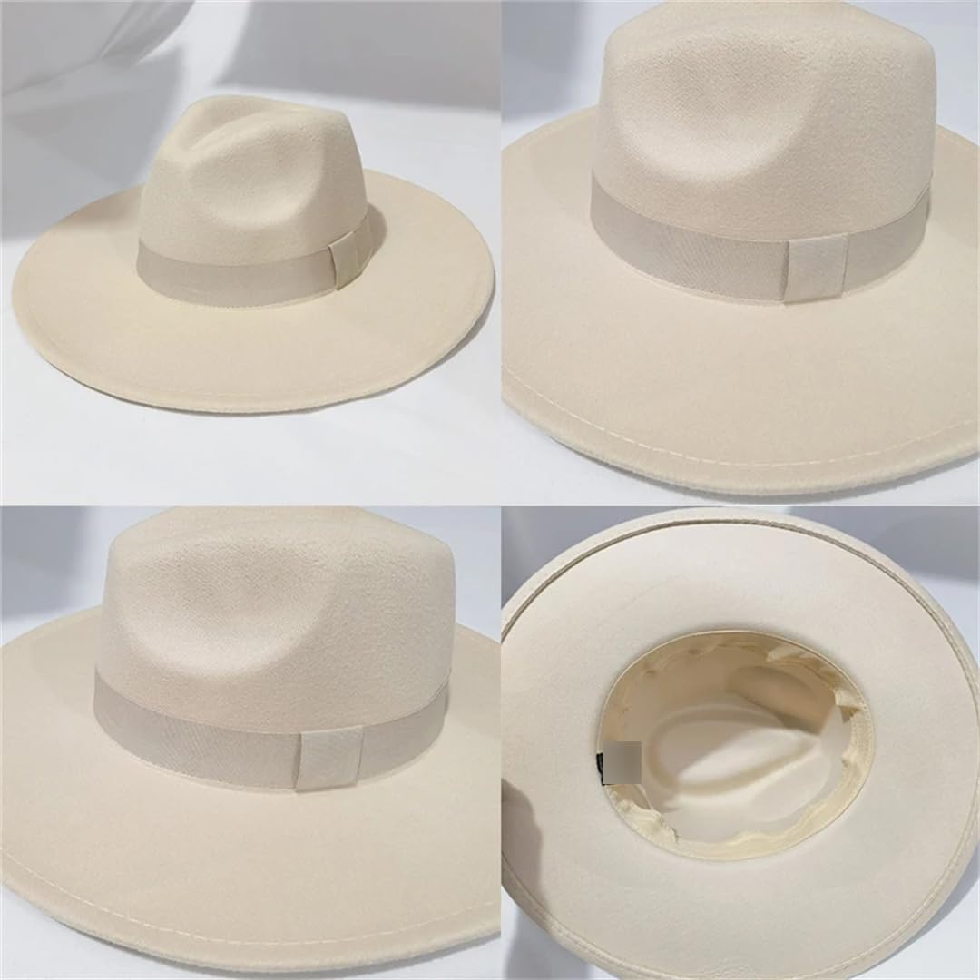 Suwequest Fedora Cappelli da donna a tesa larga da uomo cappelli in feltro cappello da matrimonio da uomo