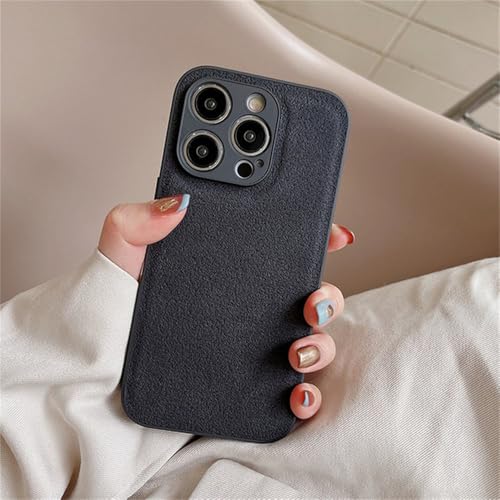 Coque iPhone 14 Plus cuir TPU souple protection objectif intégrée