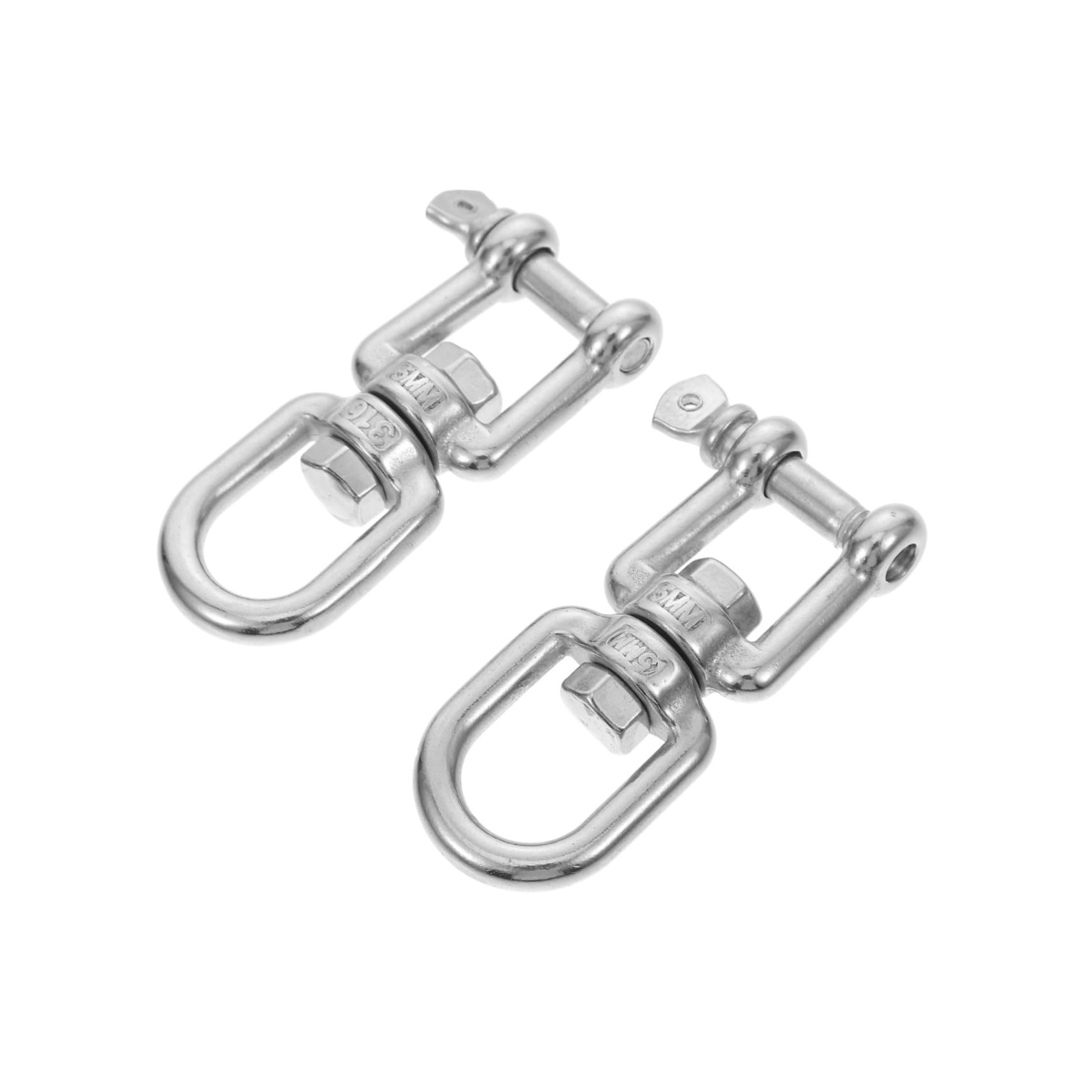 BCOATH 2pcs Stainless Steel Swivel Ring Ceiling Hangers Stainless Swivel Connector Heavy Duty Hooks Sandbag Swivel Chain Swivel 316 Stainless Steel Hammock to Rotate Double Head