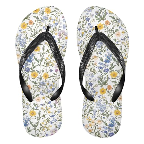 Vintage Wildflowers Flip Flop Beach Summer Casual Sandal for Women & Men Shower Shoes 20861005