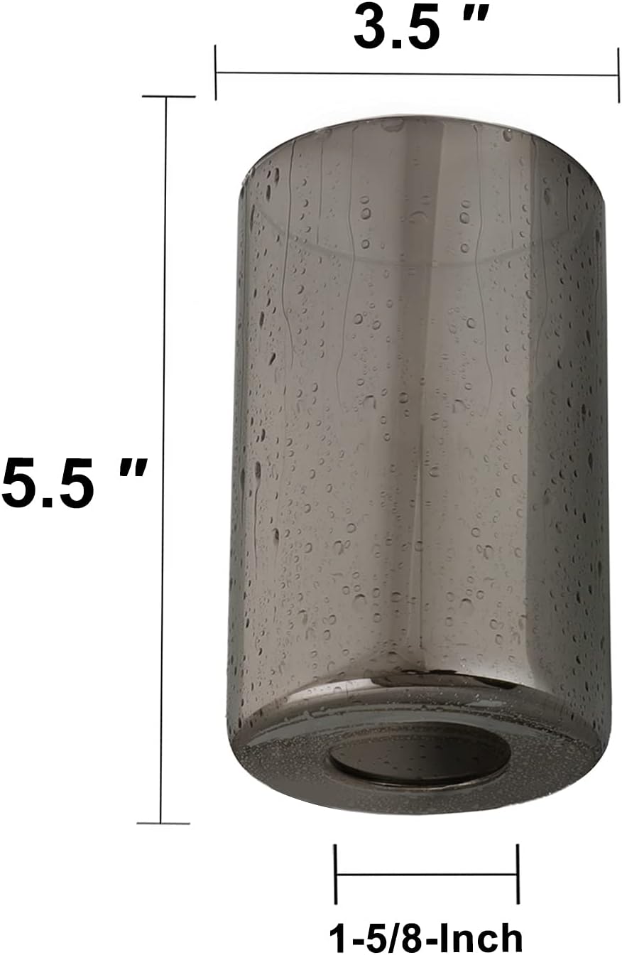 3 Pack Modern Raindrop Style Glass Shade, Cylinder Light Fixture Replacement Globe or Cover with 1-5/8-Inch Fitter for Pendant Light Chandelier Wall Sconce G0116