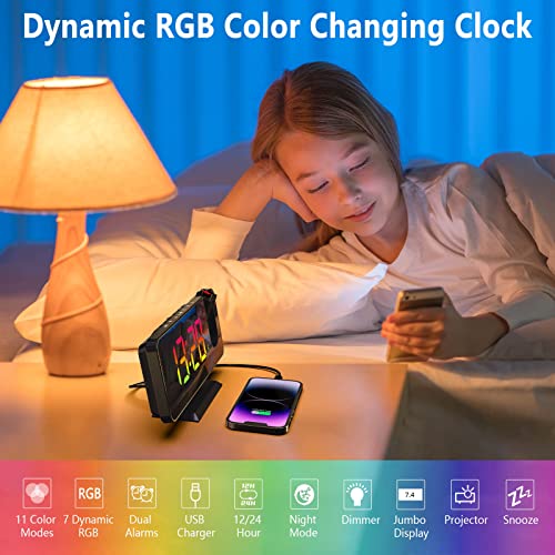 Pluwel PAC-05 Projection Alarm Clock-Stylish 180° Rotatable Digital Alarm Clock thumb #1