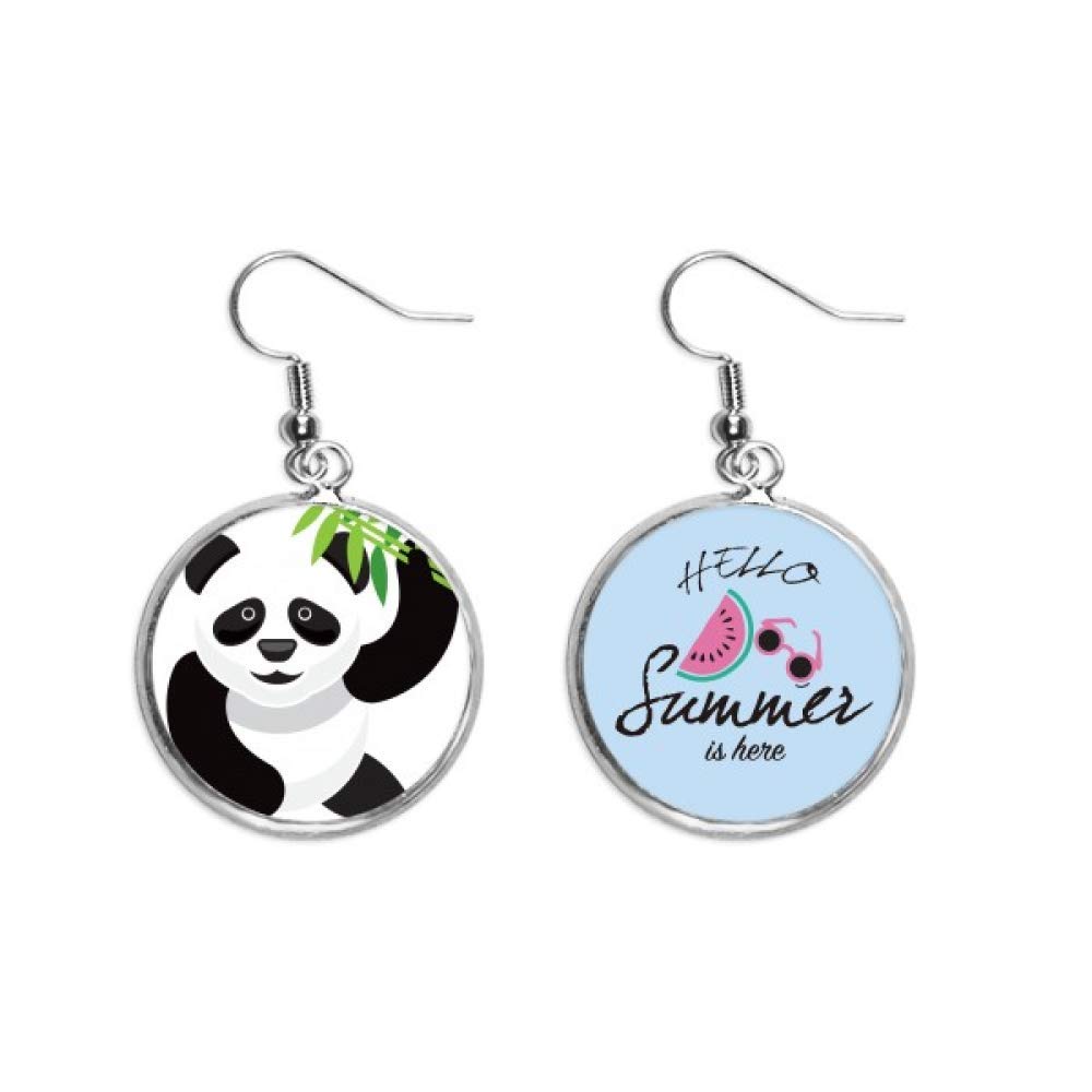 Pendientes de sandía panda bambú estilo tradicional chino para mujer en verano 5