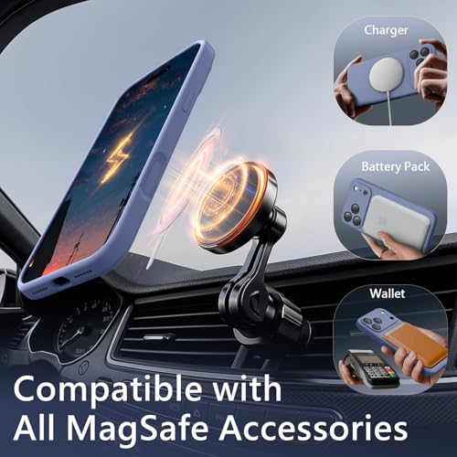 Image of FireNova Magnetic for iPhone 17 Pro Max Case, Compatible with MagSafe, [Integrated Silicone Camera Control Button] [Camera Protection] Anti-Scratch Microfiber Lining Phone Case, 6.9 inch, Lavender Gray