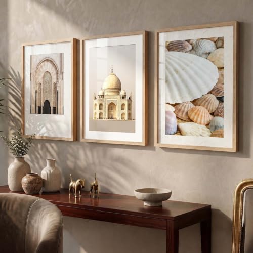Image of HOTHOUSE Decorative Modern Wall Art Print With Frame Abstract Paintings For Living Room Bed Room Hotel Wall Decor Digital Reprint Set of 3 (19X25 inch)