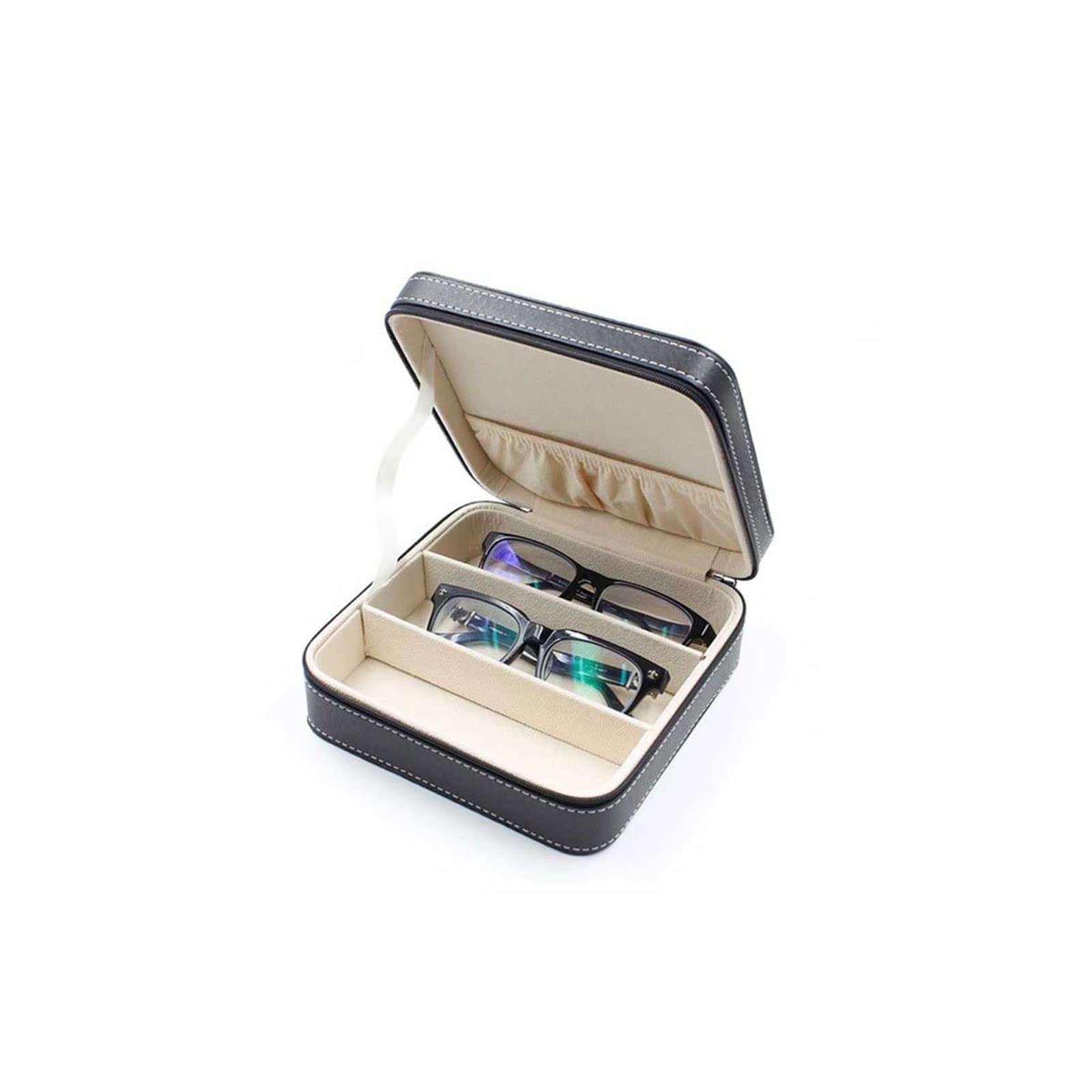 YOIQI Jewelry Box， Glasses Case Jewelry Box Portable Sunglass Watch Holder Storage Organizer With Zip-Fastener Jewelry Jewelry Box