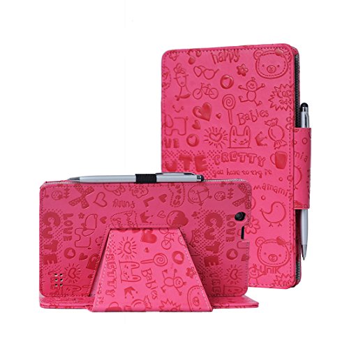 i-UniK CASE for E Fun Nextbook Ares 8 (NXA8QC116) Compatible Ares 8A (NX16A8116K) Touchscreen Tablet with Bonus Stylus (Cute Pink Kid)