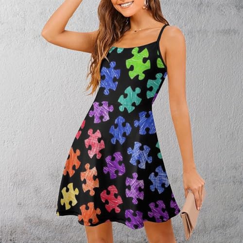 NiYoung Sundresses for Women Casual Summer Beach Sleeveless Spaghetti Strap Dress4