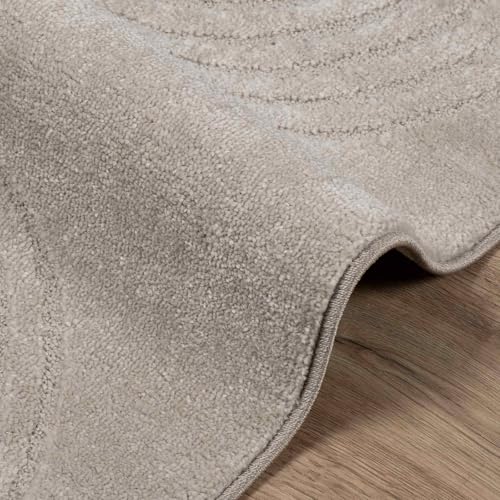 Tapis beige carré 200x200 cm polyester antidérapant chambre