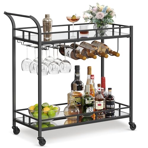 VASAGLE Bar Cart Black, Home...