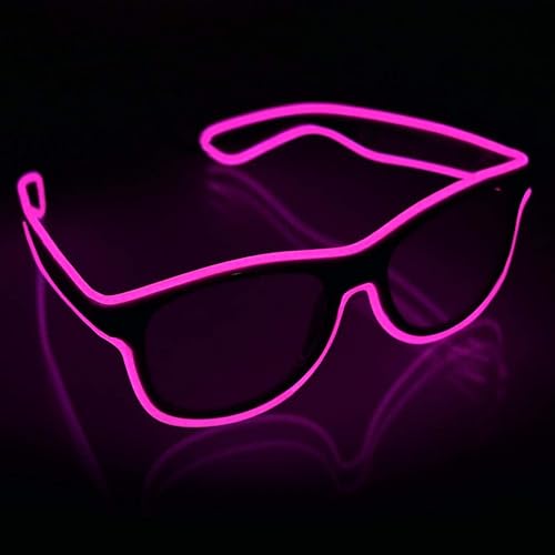 YouRfocus Gafas LED inalámbricas con luz LED que brillan en la oscuridad, gafas de neón para rave, aptas para fiesta rave, EDM, Halloween, Navidad