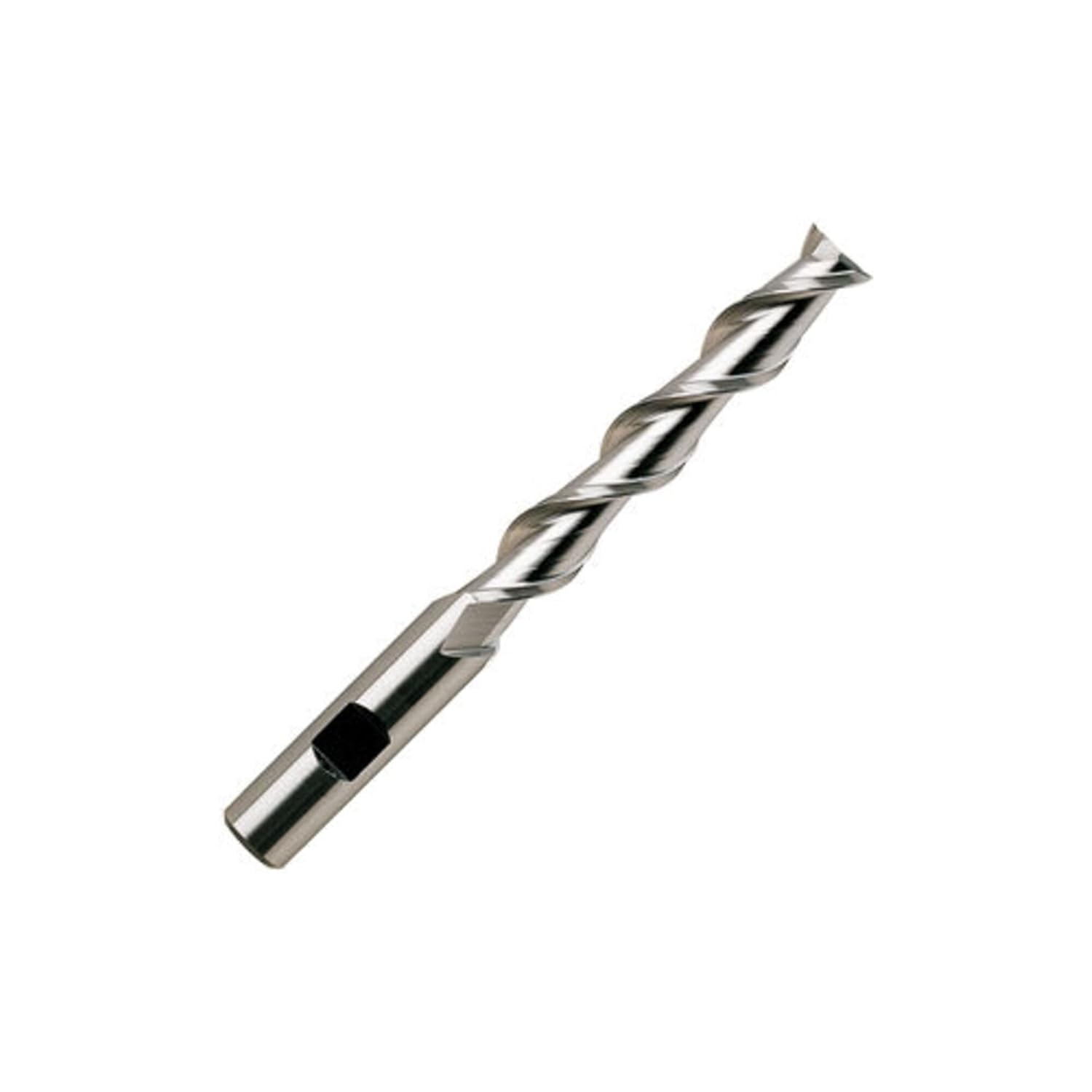 YG-1 E1072 High Speed Steel (HSS) Square Nose End Mill, Extra Long Reach, Weldon Shank, Uncoated (Bright) Finish, 42 Deg Helix, 2 Flutes, 5" Overall Length, 0.5" Cutting Diameter, 0.5" Shank Diameter