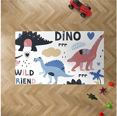 Oedim Kindisch Ausserirdisch farbige Dinosaurier Teppichboden PVC Zimmer | 95 cm x 200 cm | PVC...