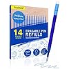 DealKits Lot de 14 recharges de rechange effaçables 0,7 mm, bleues, compatibles avec Pilot FriXion Ball, Clicker et Eberhard Faber, mines de rechange pour stylo gel effaçable, pratique pour l'école et