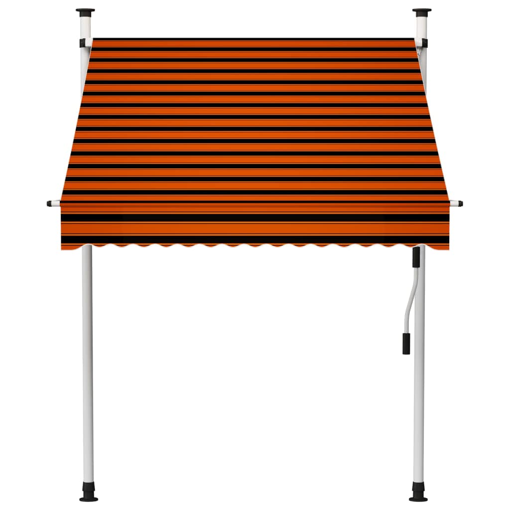 Möbel Wohnaccessoire Handauszug Markise 150 cm Orange und Braun Möbel