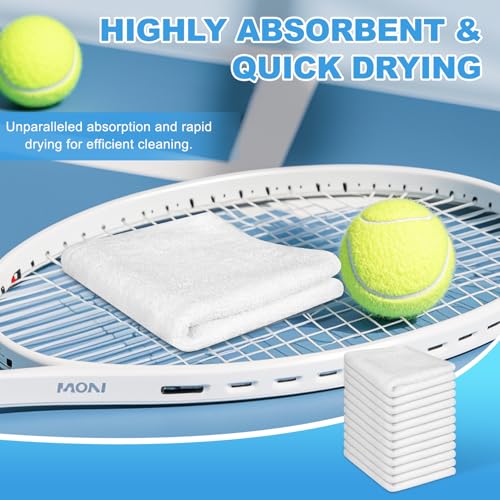 Image of 12 Pack 100% Cotton Wash Cloth, 12x12 Inch Highly Absorbent and Soft Feel Fingertip Towels, Machine Washable Washcloths for Bathroom, Gym, Hotel, Spa and Kitchen, White
