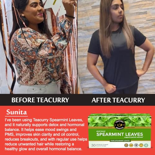 Image of TEACURRY Spearmint Tea Tin Can - For PCOS, PCOD, Hormonal Balance, Acne & Unwanted Facial Hair - 50 gms