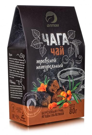 Tea drink "Chaga herbal tea with sea buckthorn", 80 gr.(Siberian)