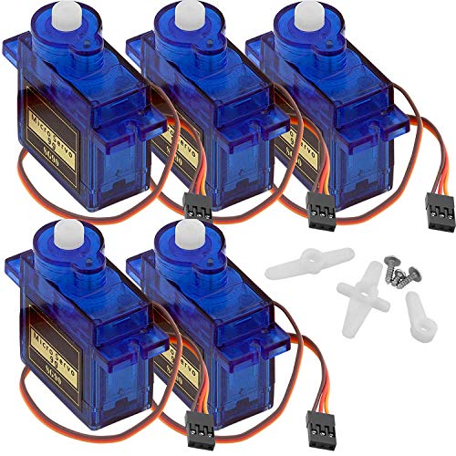 AZDelivery 5 x SG90 Micro Servo Motor 9G voor RC Robot Helikopter Vliegtuigen Inclusief E-Book!