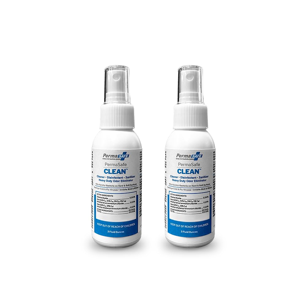 PermaSafe CLEAN 1-Step Disinfectant, 3 oz 2-Pack