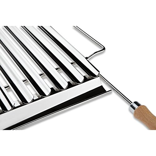 Bio ruszt do grillowania ze stali nierdzewnej, regulowana szerokość 50 – 70 x 42 cm, wykonany z europejskiej stali nierdzewnej, ekologiczny ruszt do grillowania,